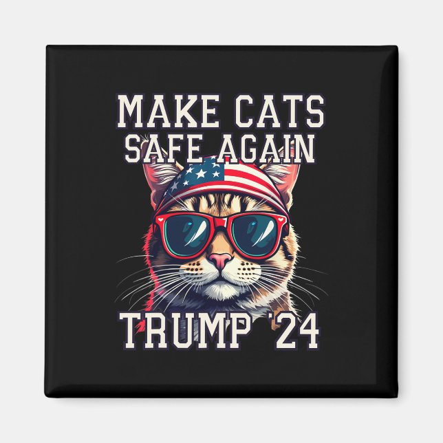 Rolig Trump 24 President Dete Meme Gör Katter Säkr Magnet (Framsidan)