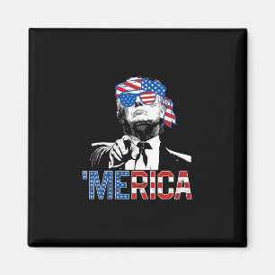 Rolig Trump 4:e Juli Merica Amerikansk Flagga Solg Magnet