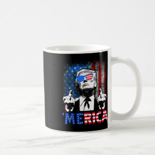 Rolig Trump 4 juli Merica Amerikansk Flagga Solgla Kaffemugg
