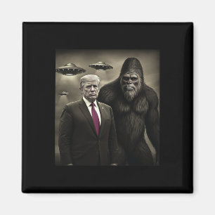 Rolig Trump Bigfoot Ufo Utomjording Mötet Konspira Magnet