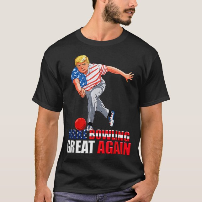 Rolig Trump Bowling Gör Bowling Stort Igen  T Shirt (Framsida)