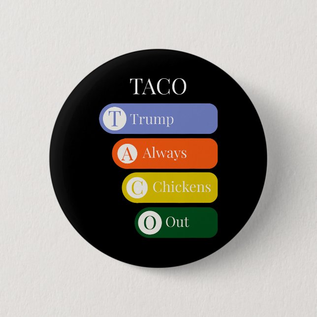 Rolig Trump Chickar Alltid Ur Taco Handel  Knapp (Framsida)