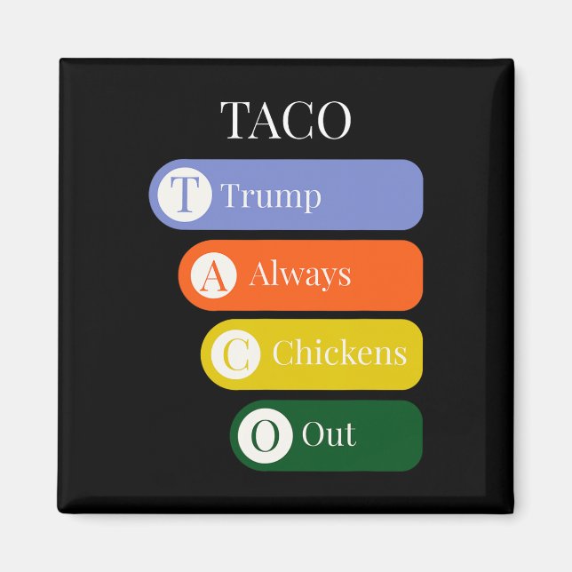 Rolig Trump Chickar Alltid Ur Taco Handel  Magnet (Framsidan)