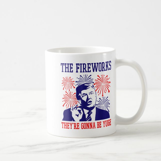 Rolig Trump-citat fyrverkerier 4 juli  Kaffemugg (Höger)