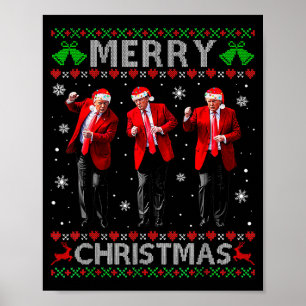 Rolig Trump-dans God Jul Ful Xmas-sväv Poster