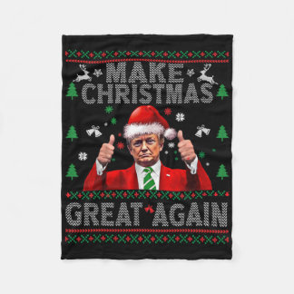 Rolig Trump-dans God Jul Fula Xmas-sväv Fleecefilt