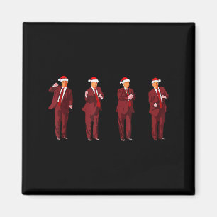 Rolig Trump-dans Tomte Jul Xmas Pyjamas Magnet