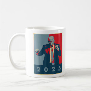 Rolig Trump-dans, Trump 2025 Pop Art-effekt Kaffemugg