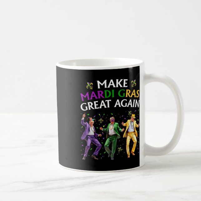 Rolig Trump Dansar Gör Mardi Gras Storslaget Igen  Kaffemugg (Höger)