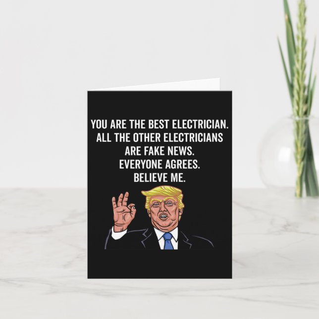 Rolig Trump elektriker Linjearbetare  Kort (Framsida)