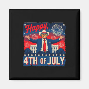 Rolig Trump Glad 4:e Juli Magnet