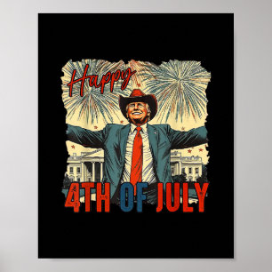 Rolig Trump Glad 4:e Juli Självständighetsdagen Poster