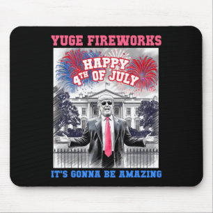 Rolig Trump Glad 4:e Juli Yuge Fyrverkerier Person Musmatta