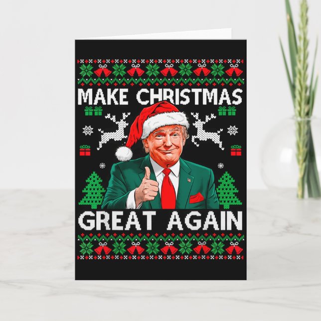 Rolig Trump Gör Julen Stor Igen Fult Svett Kort (Framsida)