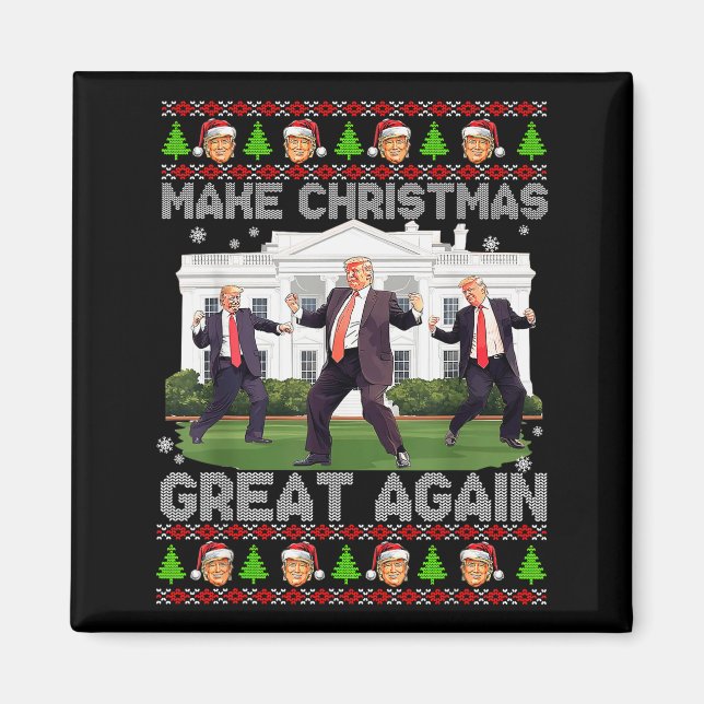 Rolig Trump Gör Julen Stor Igen Fult Svett Magnet (Framsidan)