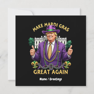 Rolig Trump "Gör Mardi Gras Stort Igen" Inbjudningar