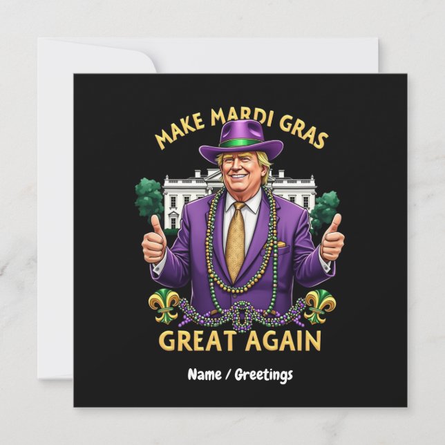 Rolig Trump "Gör Mardi Gras Stort Igen"  Inbjudningar (Framsida)