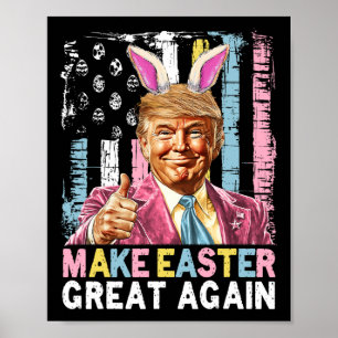 Rolig Trump Gör Påsken Stor Igen Kanin Jakt Ägg Poster
