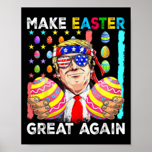 Rolig Trump Gör Påsken Stor Igen Kanin Jakt Ägg Poster