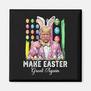 Rolig Trump Gör Påsken Stor Igen Kaninjakt Ägg Magnet