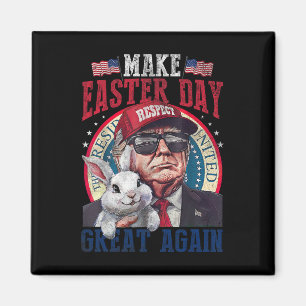 Rolig Trump Gör Påsken Stor Igen Kaninjakt Ägg Magnet