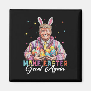Rolig Trump Gör Påsken Större Igen Kanin Jakt Ägg Magnet