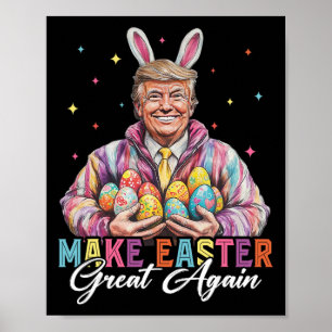 Rolig Trump Gör Påsken Större Igen Kanin Jakt Ägg Poster