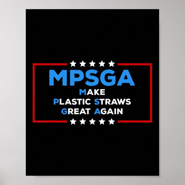 Rolig Trump Gör Plaststrutar Stora Igen Politik Poster (Framsidan)