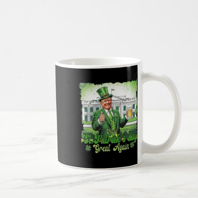 Rolig Trump Gör St Patrick's Day Great Again Iris Kaffemugg (Höger)