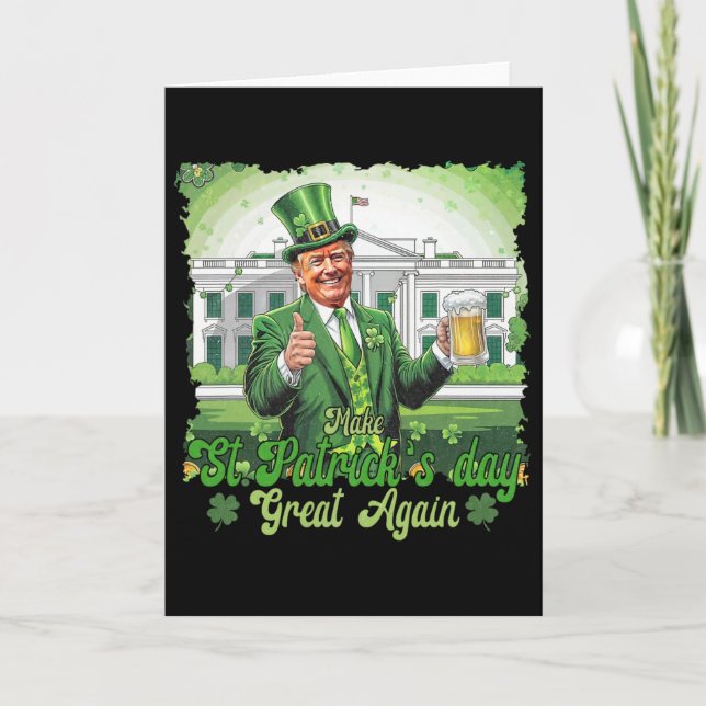Rolig Trump Gör St Patrick's Day Great Again Iris Kort (Framsida)