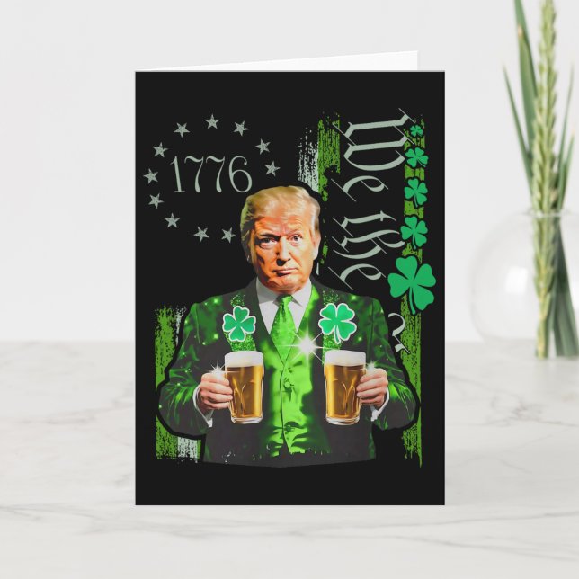 Rolig Trump Gör St Patrick's Day Great Again Iris Kort (Framsida)