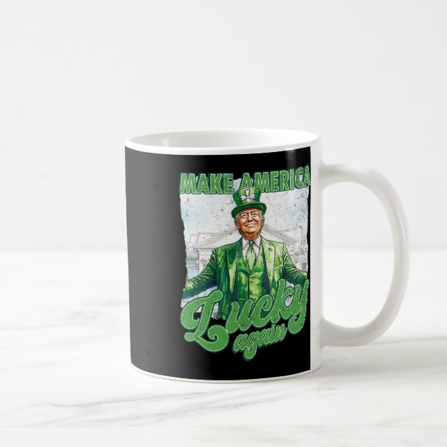 Rolig Trump Gör St Patrick's Day Stor Igen Iris Kaffemugg (Höger)