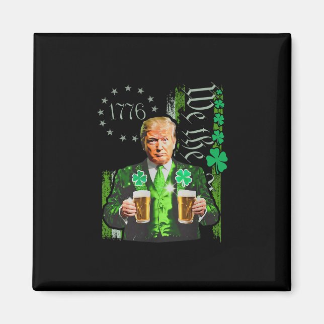 Rolig Trump Gör St Patrick's Day Stor Igen Iris Magnet (Framsidan)