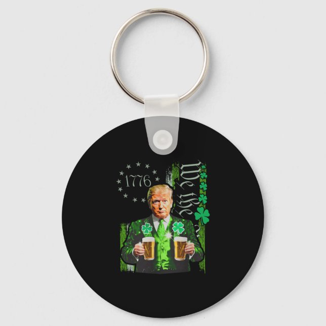 Rolig Trump Gör St Patrick's Day Stor Igen Iris Nyckelring (Framsida)