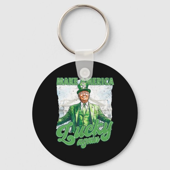 Rolig Trump Gör St Patrick's Day Stor Igen Iris Nyckelring (Framsida)