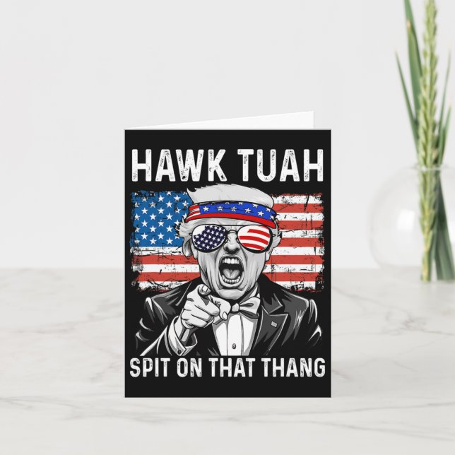Rolig Trump Hawk Tuah - Spit On That Thang Meme  Kort (Framsida)