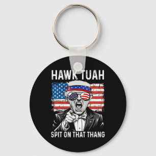 Rolig Trump Hawk Tuah - Spit On That Thang Meme Nyckelring
