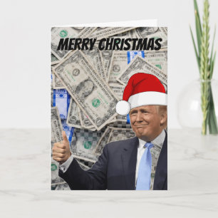 Rolig Trump julhälsningskort, $2,000 check Kort