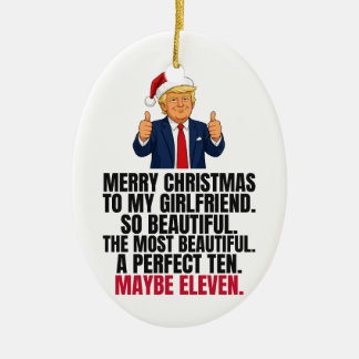 Rolig Trump julpresent till flickvän Julgransprydnad Keramik