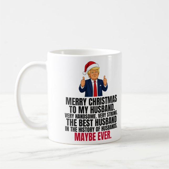 Rolig Trump julpresent till make Kaffemugg (Vänster)