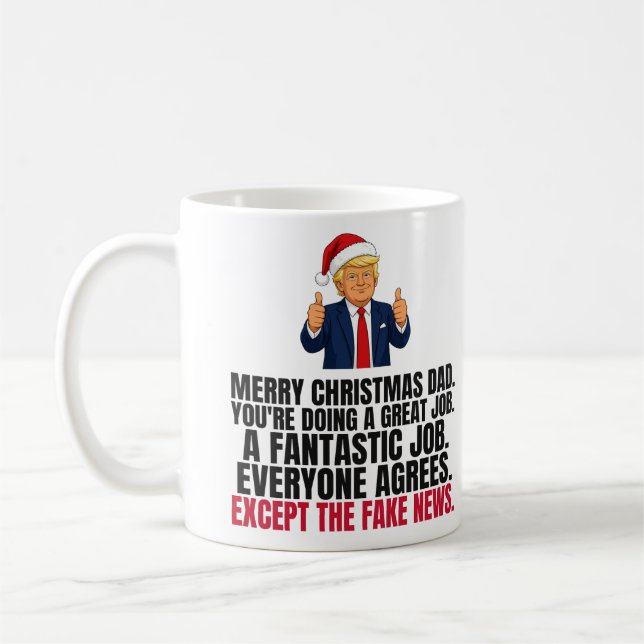 Rolig Trump julpresent till pappa Kaffemugg (Vänster)