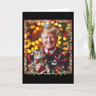 Rolig Trump jultröja för kattälskare Kort