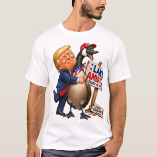 Rolig Trump kramar gås sjö Amerika Politisk H T Shirt