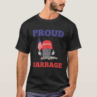 Rolig Trump MAGA Tecknad Soptunna Amerikansk Flagg T Shirt