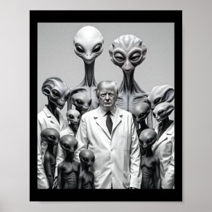 Rolig Trump med utomjordingar konspiration utomjor Poster