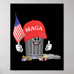 Rolig Trump Mega Tecknad Garaget Soptunna Amerikan Poster