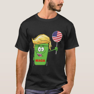 Rolig Trump Mega Tecknad Garaget Soptunna Amerikan T Shirt