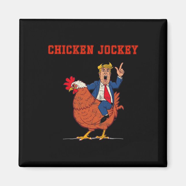 Rolig Trump-meme om kycklingjockey Magnet (Framsidan)