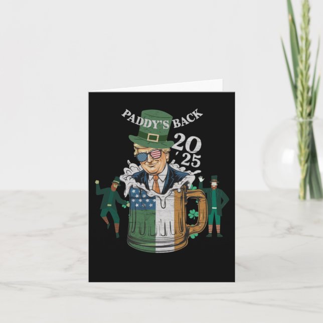 Rolig Trump Paddy's Back St. Patrick Day Rolig Gif Kort (Framsida)