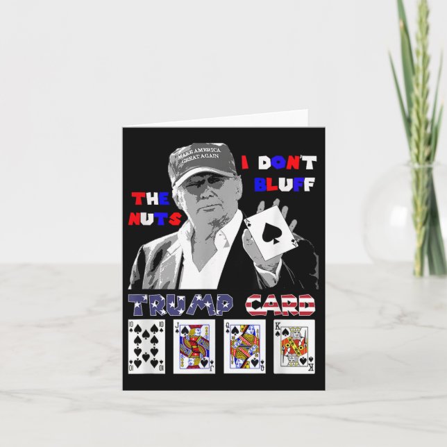 Rolig Trump Poker Tröja Jag Bluffar Inte Nötterna  Kort (Framsida)